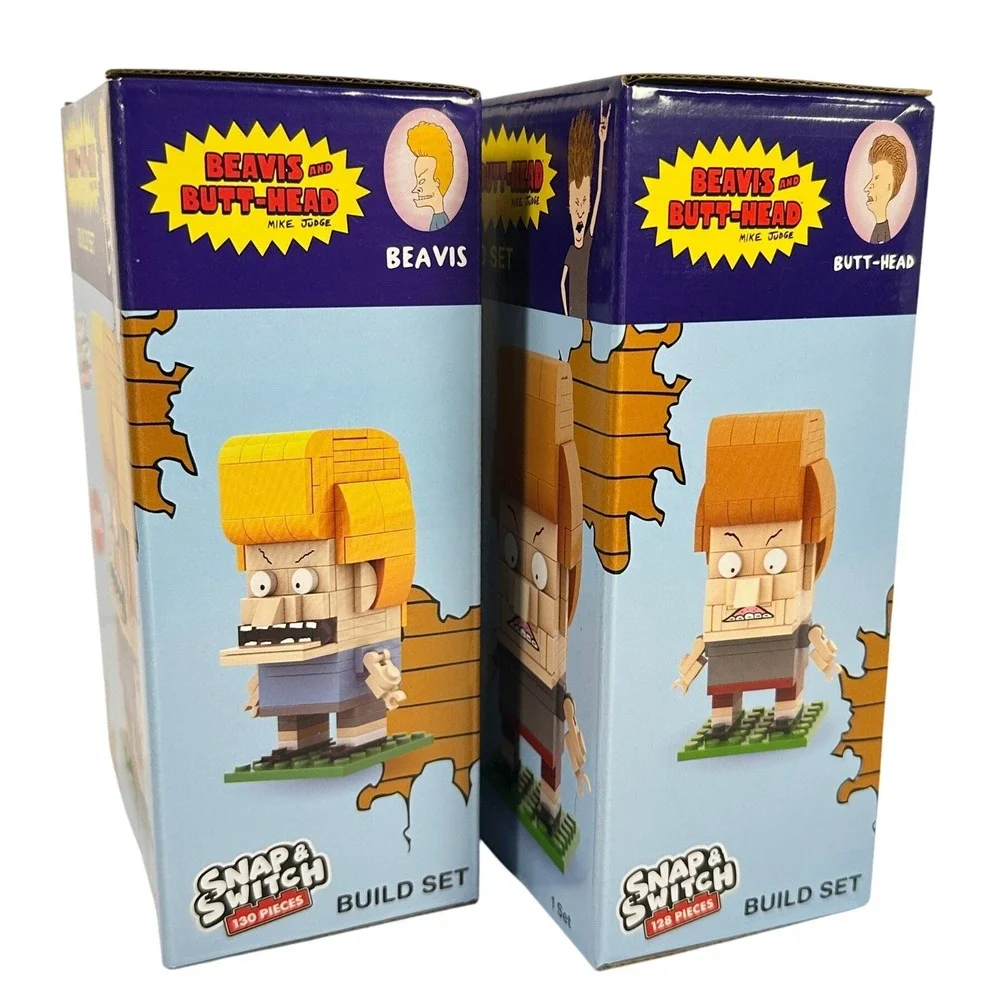 Beavis and‎ Butt-Head Snap & Switch Build Set Lot of 2 Well Played Toys MTV New